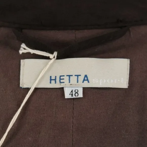 Hettabretz NWD Wool / Suede Leather Vest Size 48 (~ Medium US) In Brown & Blue